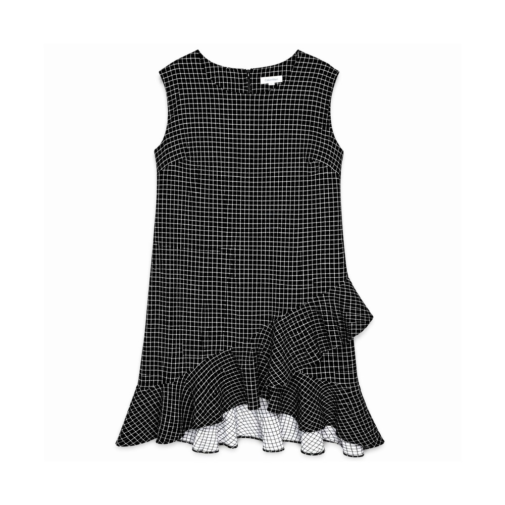 Calvin Klein Black & White Check Midi Dress